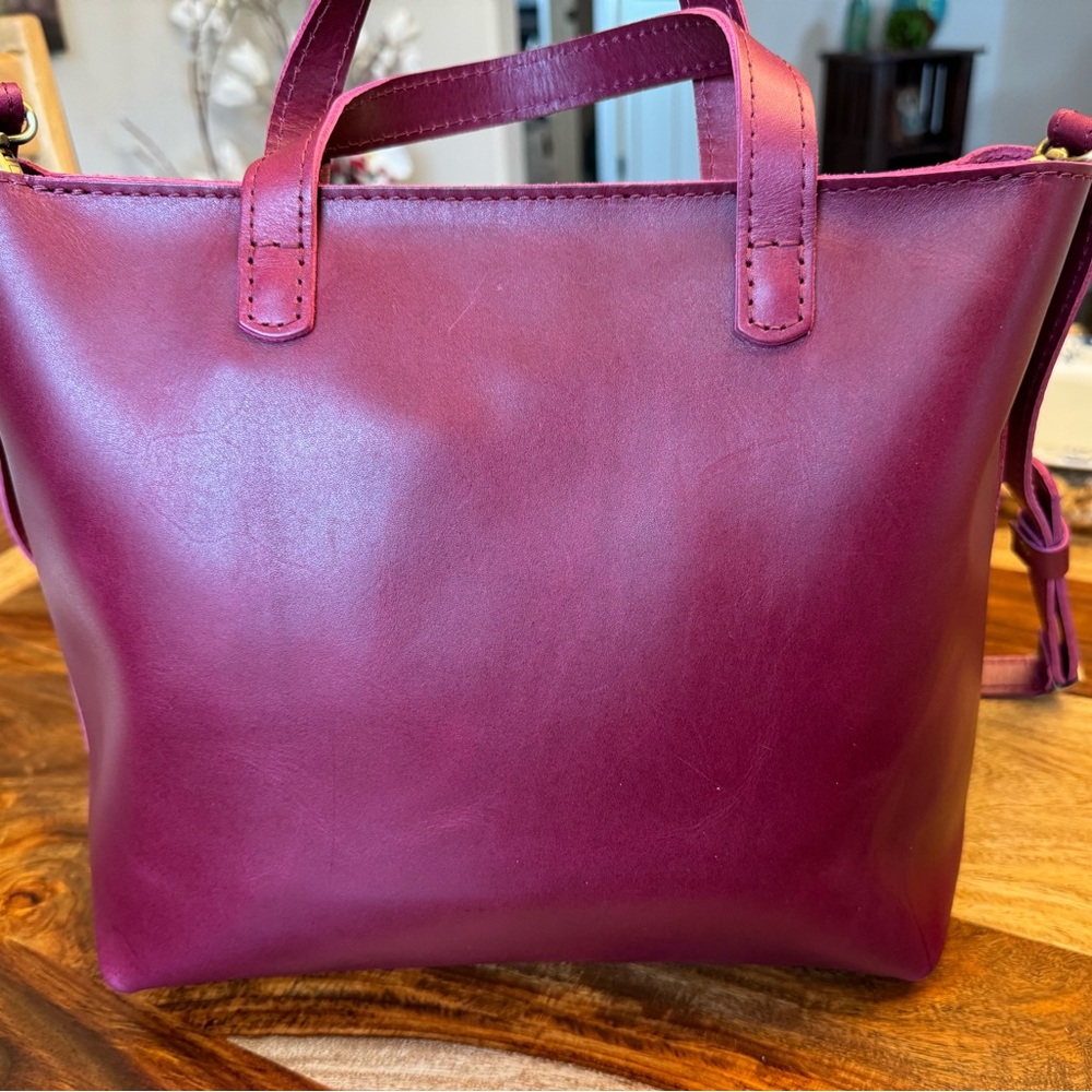 Portland Leather Crossbody Bag in Rich boysenberry - Picture 3 of 8